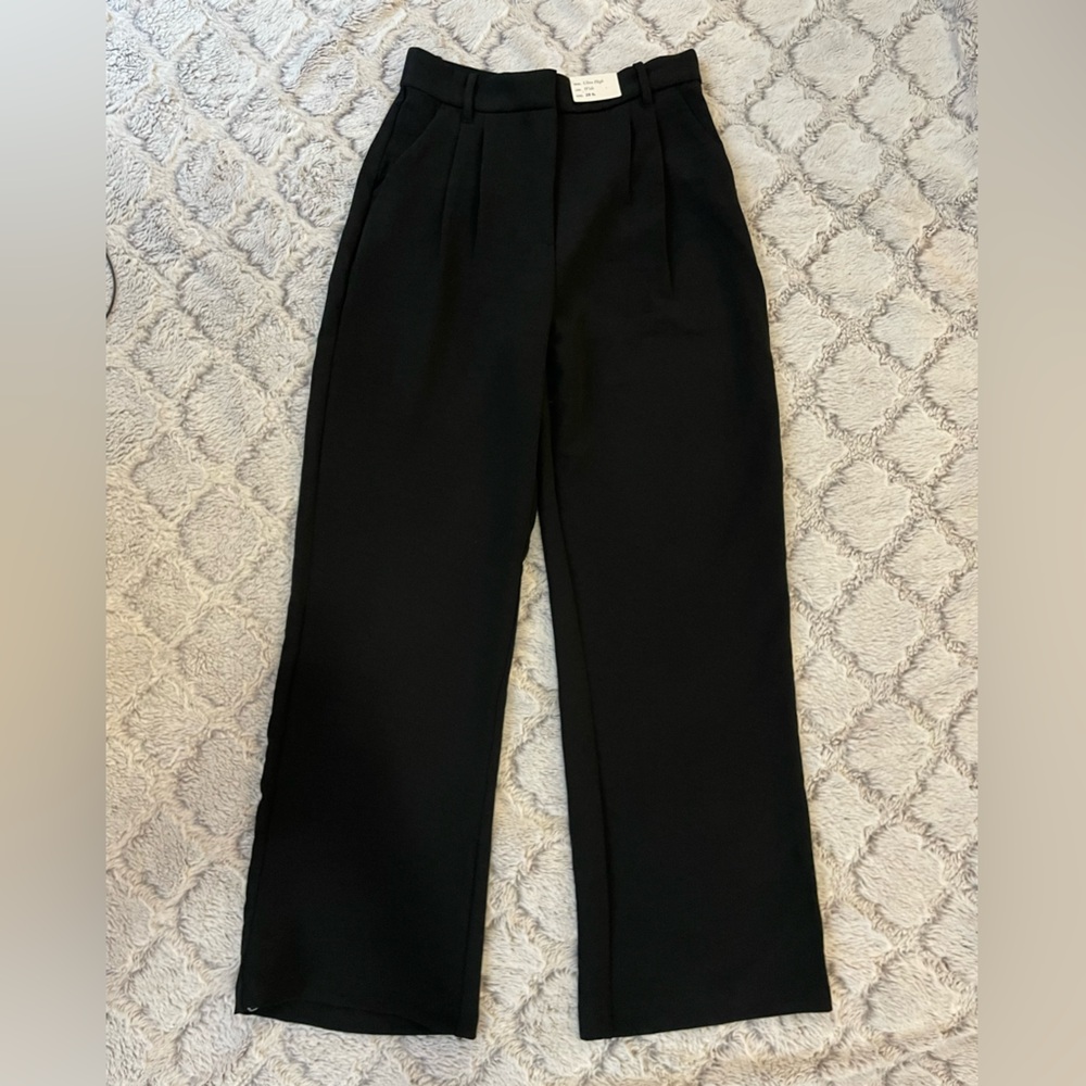 Abercrombie ultra high-rise wide leg black slacks